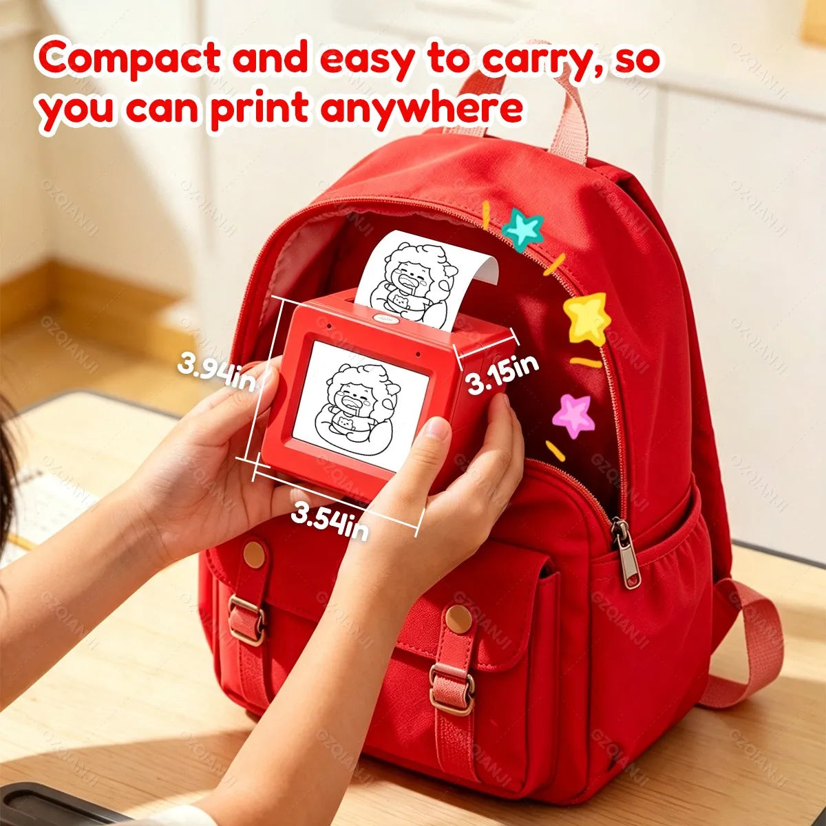 Wishprint fits in a backpack