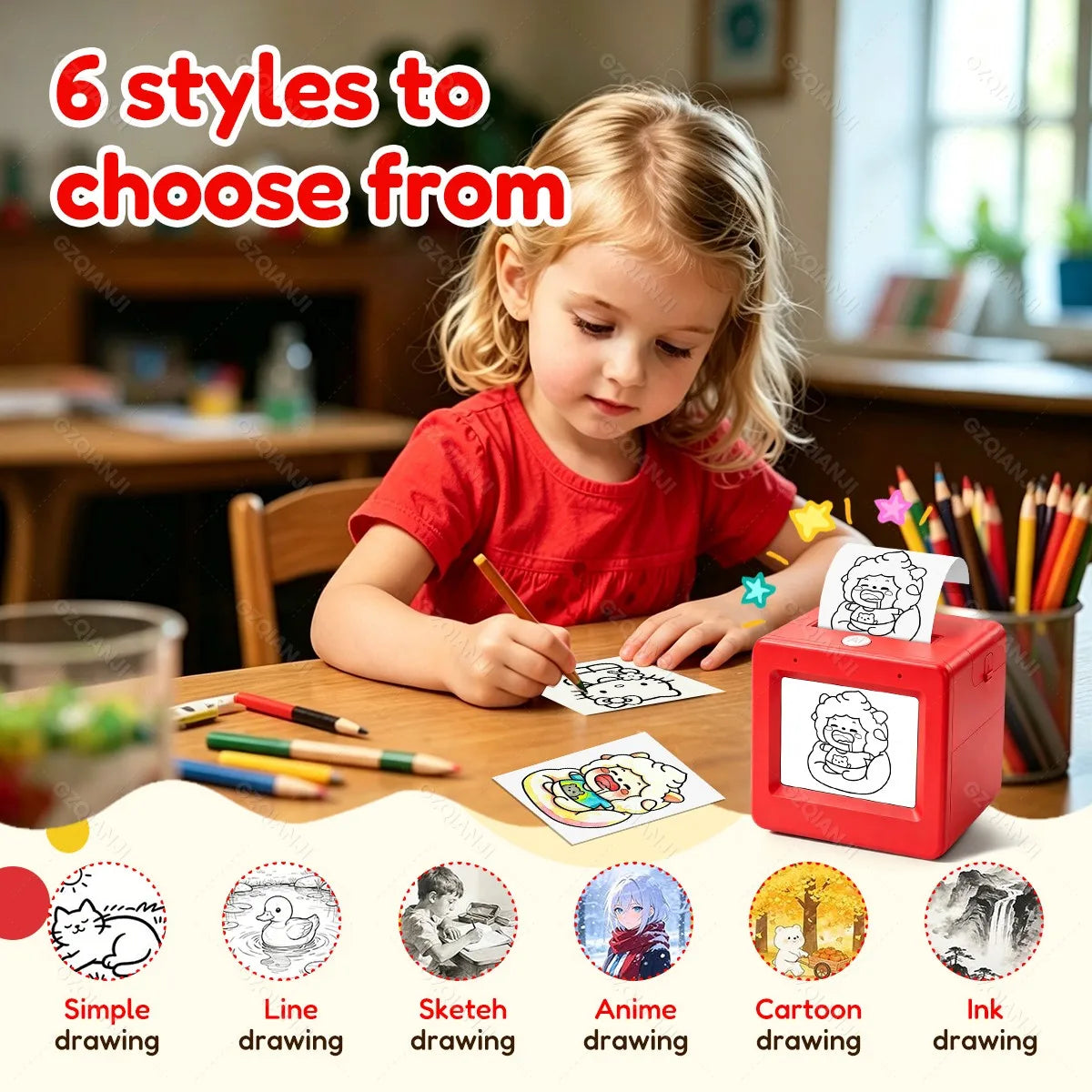 Six drawing styles